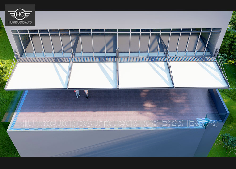 Bản vẽ mái xếp khung nhôm 5.4mx20m Bản vẽ mái xếp khung nhôm 5.4mx20m