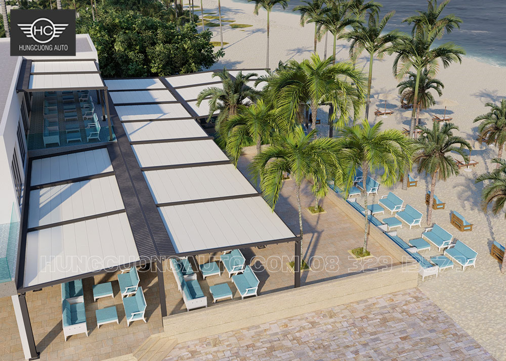 Bản vẽ mái xếp khung nhôm view biển siêu đẹp Bản vẽ mái xếp khung nhôm view biển siêu đẹp