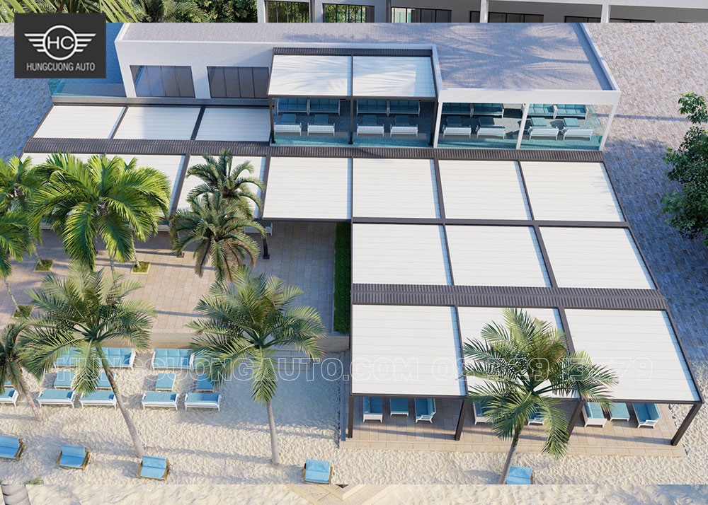 Bản vẽ mái xếp khung nhôm view biển siêu đẹp Bản vẽ mái xếp khung nhôm view biển siêu đẹp