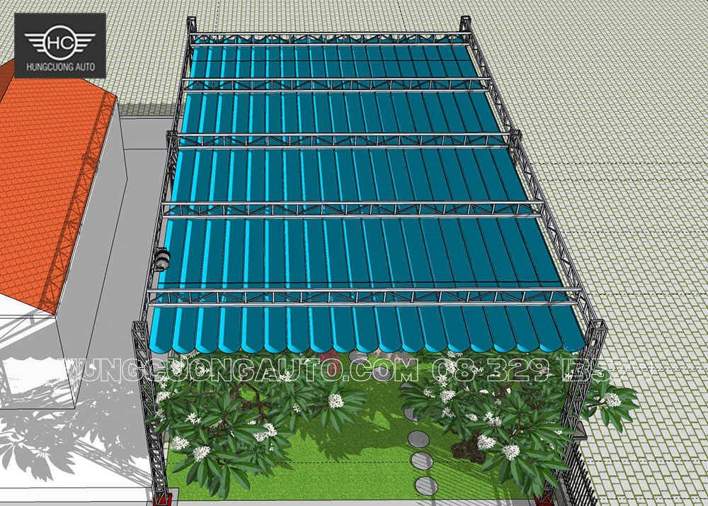 Bản vẽ mái xếp 10x16m cho sân vườn, hồ cá koi đẹp nhất Bản vẽ mái xếp 10x16m cho sân vườn, hồ cá koi đẹp nhất