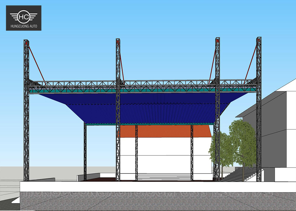 Mái xếp di động chữ A, vượt nhịp 23.5x26.3m Mái xếp di động chữ A, vượt nhịp 23.5x26.3m