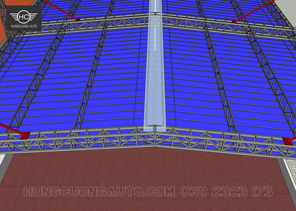 Mái xếp di động chữ A, vượt nhịp 23.5x26.3m Mái xếp di động chữ A, vượt nhịp 23.5x26.3m