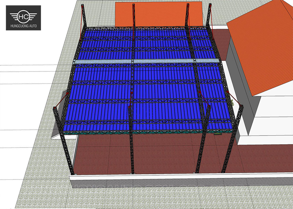 Mái xếp di động chữ A, vượt nhịp 23.5x26.3m Mái xếp di động chữ A, vượt nhịp 23.5x26.3m