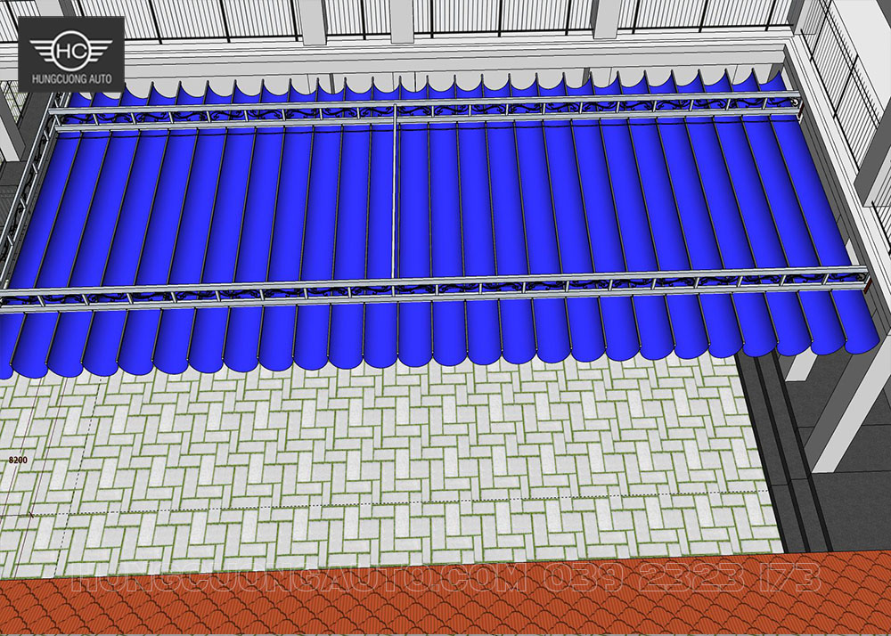 mái-xếp-di-động-màu-xanh