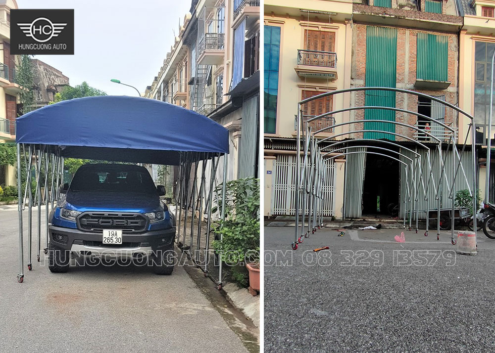 Hình ảnh thi công nhà bạt xếp di động pun ta che ô tô Hình ảnh thi công nhà bạt xếp di động pun ta che ô tô