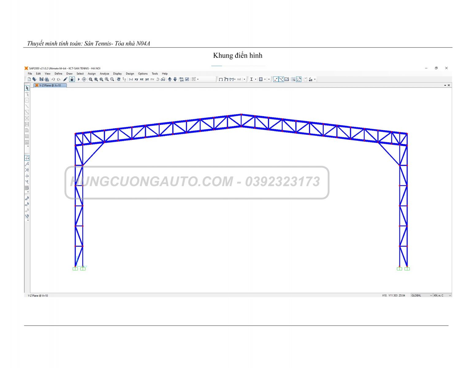 Tính toán kết cấu mái bạt xếp
