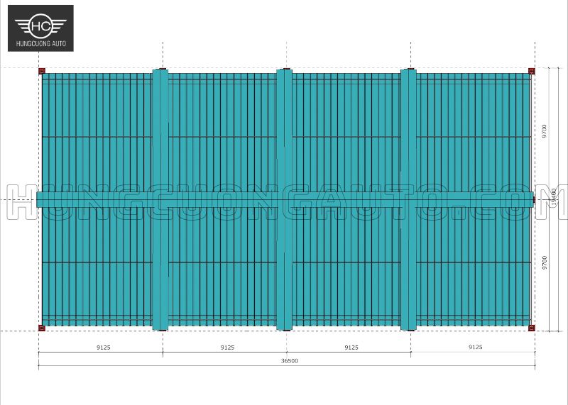Mái bạt xếp di động sân pickleball 36.5x14.9