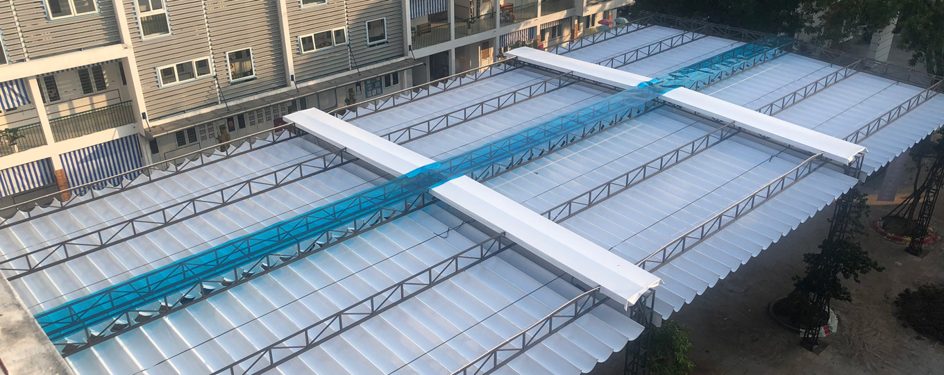 mái xếp lượn sóng đẹp